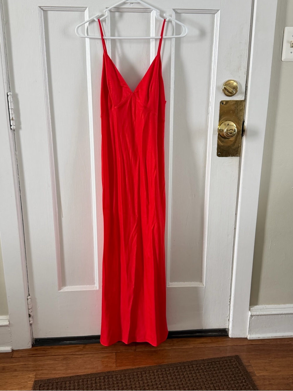 H&M Bright Red Slip Dress with Thin Straps